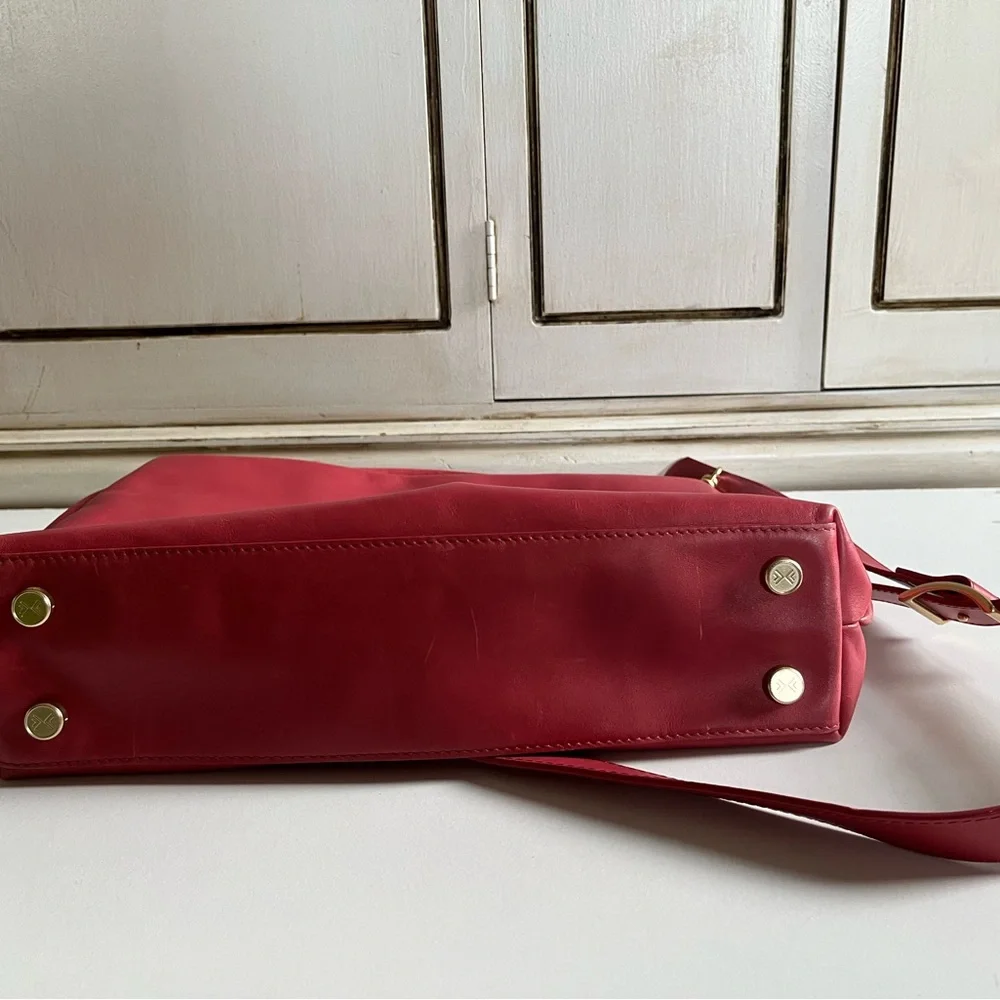 Skagen Women's Mikkeline Satchel Leather Top Handle Handbag-berry pink